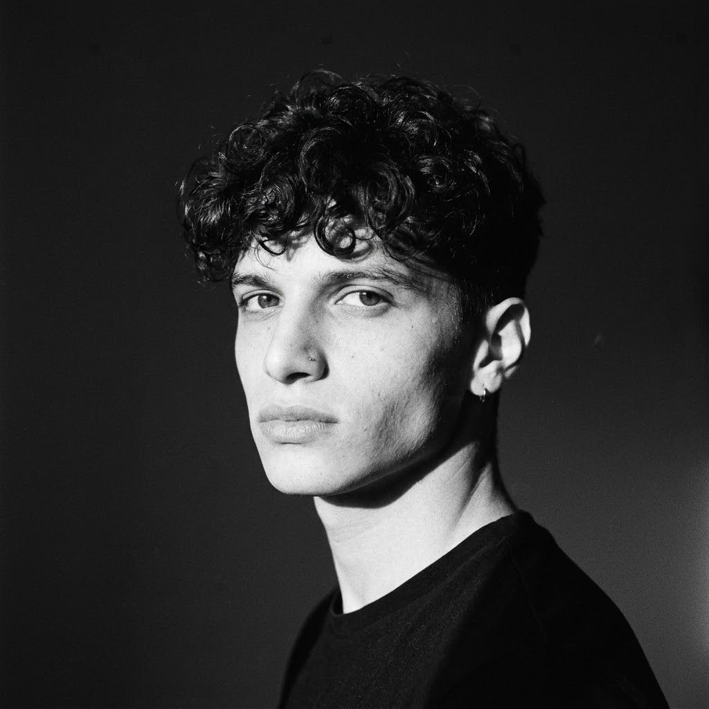 Black and white portrait of Koray Güler